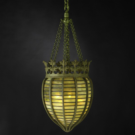 Tiffany Studios rare chandelier, height to crown: 22 inches. Estimate: $25,000-$35,000. Image courtesy of Rago Arts and Auction Center.